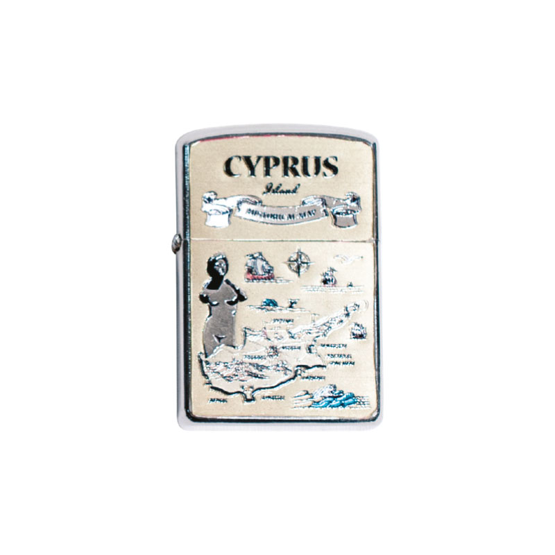 Cyprus Map Zippo Style Lighter